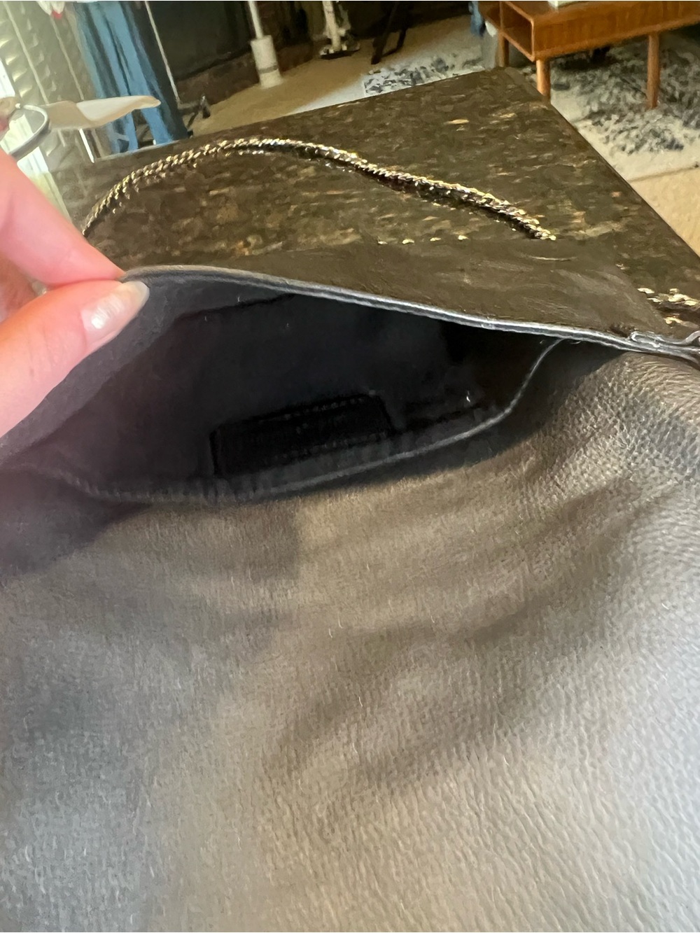 Zadig & Voltaire Black Leather Chain Crossbody with Silver Wing Emblem - Picture 11 of 15